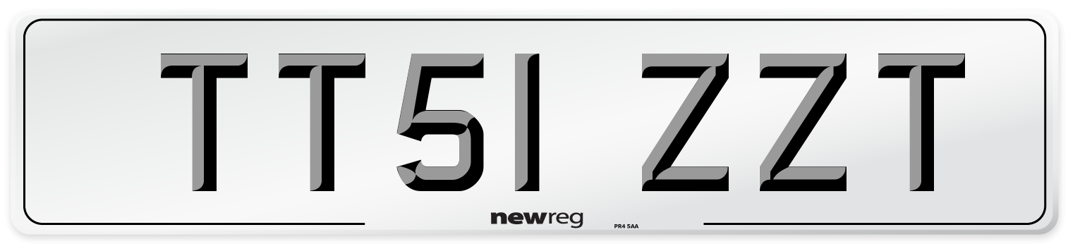 TT51 ZZT Number Plate from New Reg